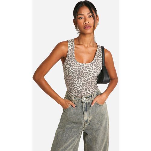 Crop Top Basique À Dos Nageur Et Imprimé Animal - 38 - boohoo - Modalova