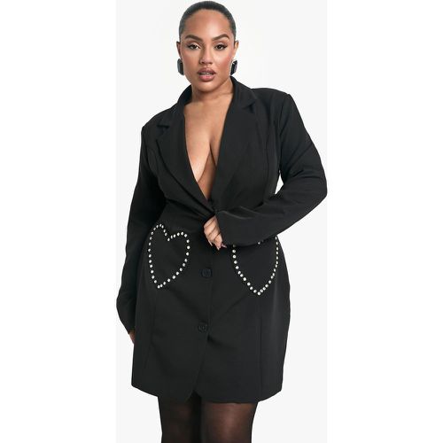 Grande Taille - Robe Blazer À Poches Strassées - 46 - boohoo - Modalova