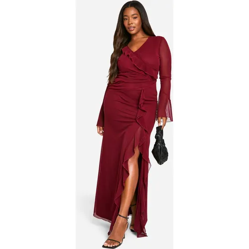 Grande Taille - Robe Portefeuille À Volants - 44 - boohoo - Modalova