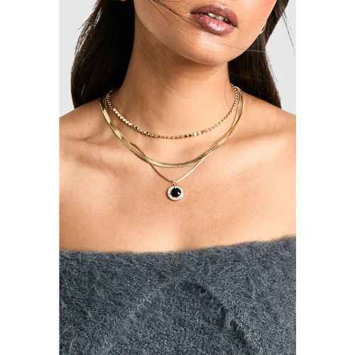 Collier À Pendentif Strassé - One Size - boohoo - Modalova