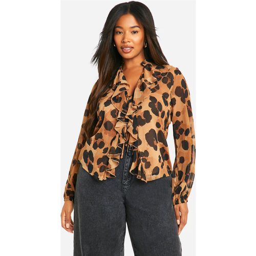 Grande Taille - Blouse Volantée Nouée À Manches Larges - 50 - boohoo - Modalova