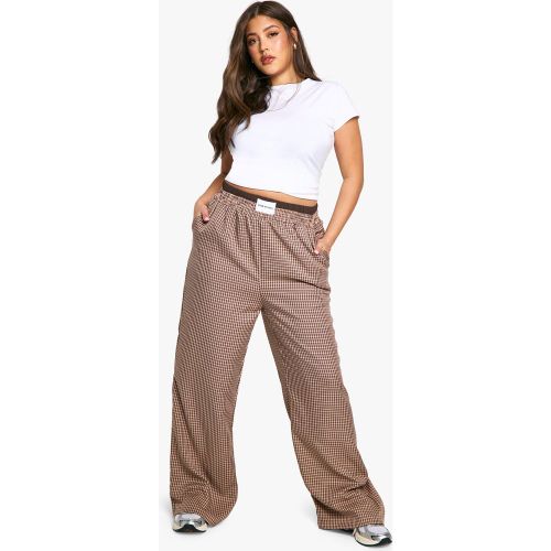 Grande Taille - Pantalon Large À Carreaux - 44 - boohoo - Modalova