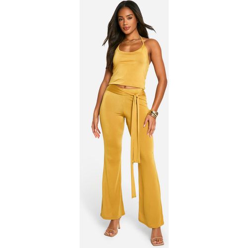 Pantalon Flare Drapé - 42 - boohoo - Modalova