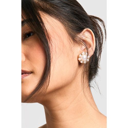 Boucles D'Oreilles Dorées À Perle - One Size - boohoo - Modalova