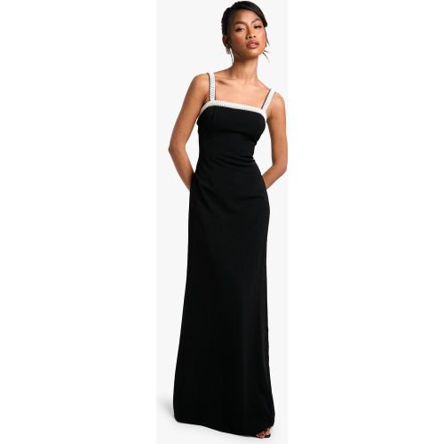 Robe Longue À Col Et Perle - 36 - boohoo - Modalova