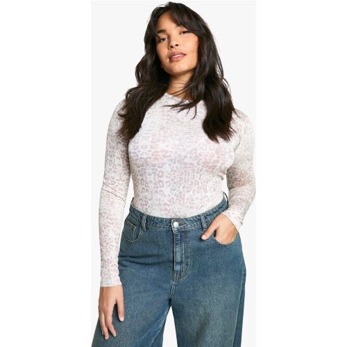 Grande Taille - Top À Manches Longues Et Imprimé Léopard - 44 - boohoo - Modalova