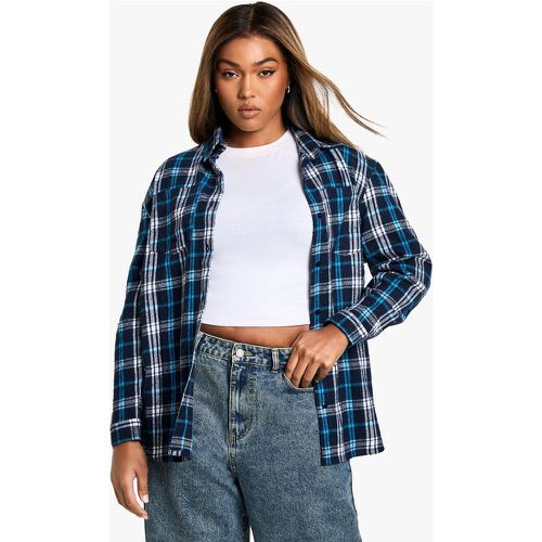 Grande Taille - Chemise Oversize À Carreaux - 44 - boohoo - Modalova