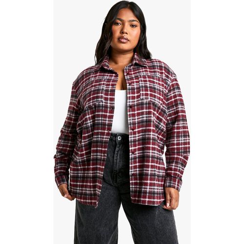 Grande Taille - Chemise Oversize À Carreaux - 46 - boohoo - Modalova