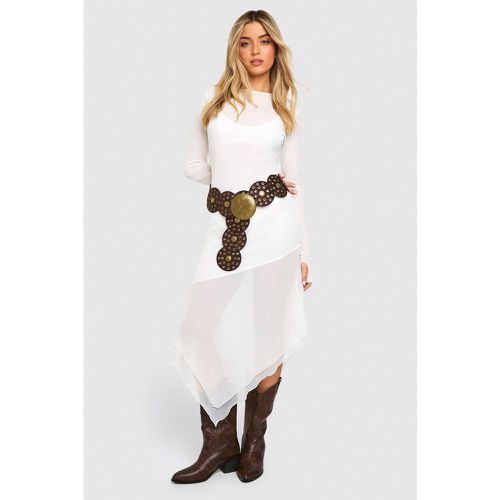 Ceinture En Faux Daim À Boucle - M/L - boohoo - Modalova