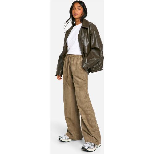 Petite" - Pantalon Large À Rayures Et Cordon De Serrage - 34 - boohoo - Modalova