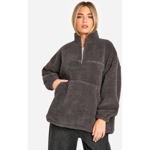 Sweat Oversize En Polaire À Col Zippé - S - boohoo - Modalova