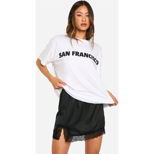 Tall" - Mini-Jupe Satinée À Bordures En Dentelle - 36 - boohoo - Modalova