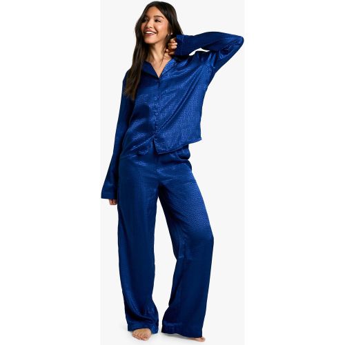 Ensemble De Pyjama Satiné À Motif Jacquard - 34 - boohoo - Modalova