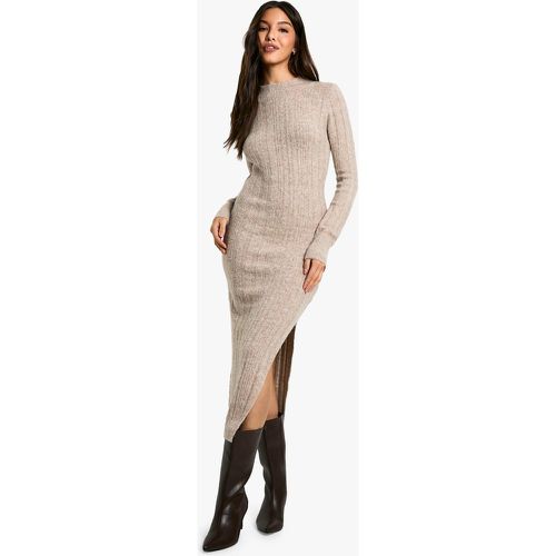 Robe Longue Côtelée En Maille - M - boohoo - Modalova