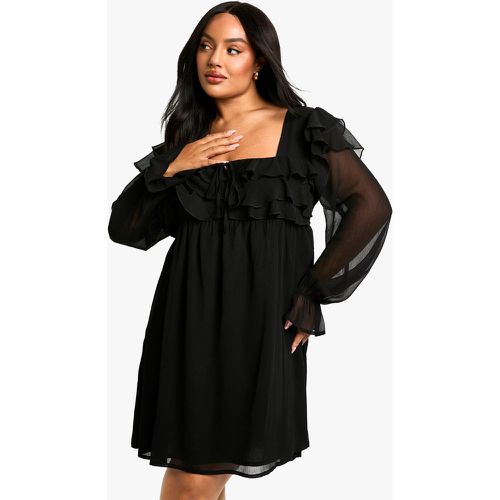 Grande Taille - Robe Courte À Volants - 46 - boohoo - Modalova