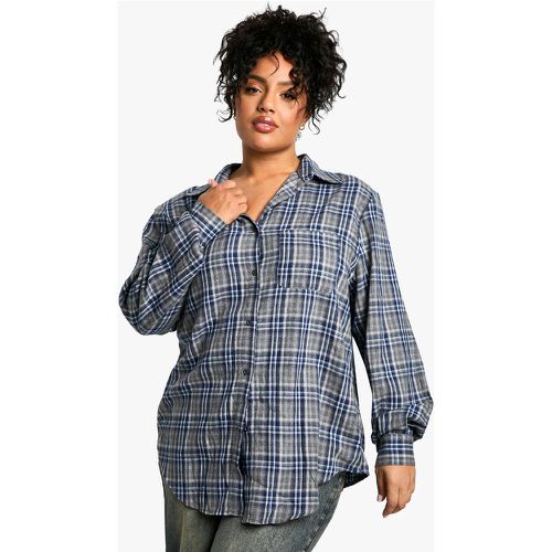 Grande Taille - Chemise À Carreaux Et Épaulettes - 44 - boohoo - Modalova