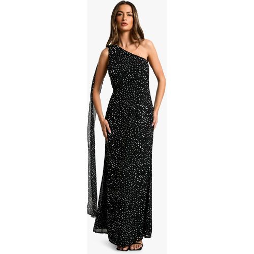 Robe Longue Drapée À Pois - 36 - boohoo - Modalova