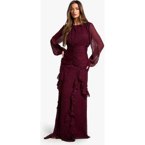 Robe Longue Plissée À Volants - -- - 42, - boohoo - Modalova