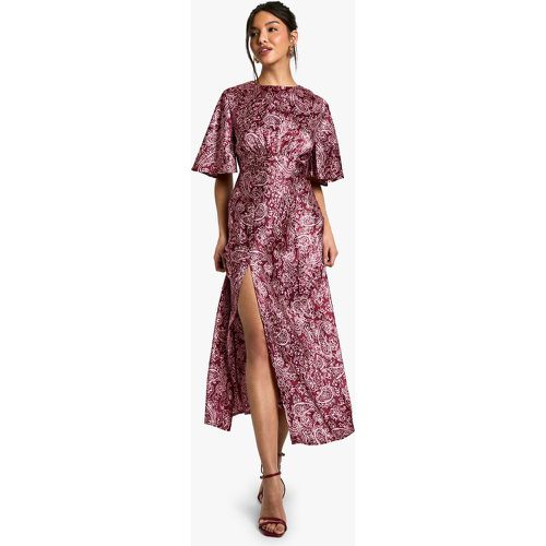 Robe Mi-Longue Satinée À Imprimé Cachemire - 40 - boohoo - Modalova