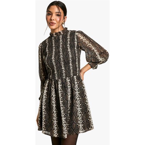 Robe Serpent Froncée À Volants - 38 - boohoo - Modalova