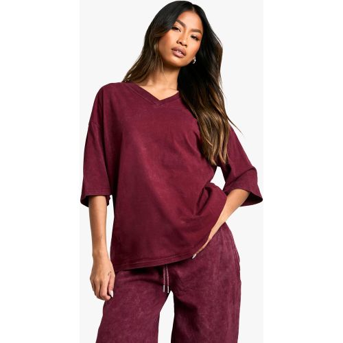 T-Shirt Oversize Surteint À Col V - 34 - boohoo - Modalova
