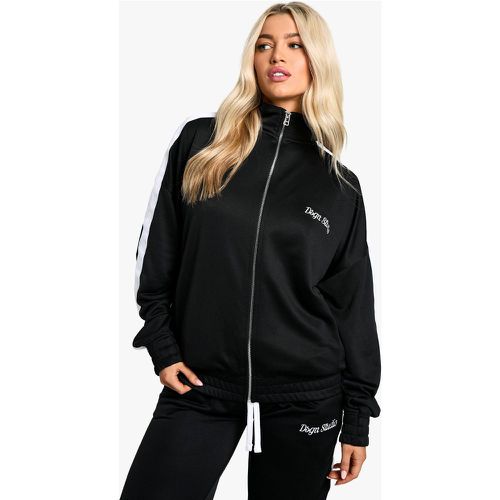 Veste De Survêtement Zippée Oversize À Slogan - S - boohoo - Modalova