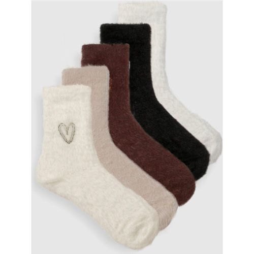 Lot De 5 Paires De Chaussettes À Broderie Cœur - One Size - boohoo - Modalova