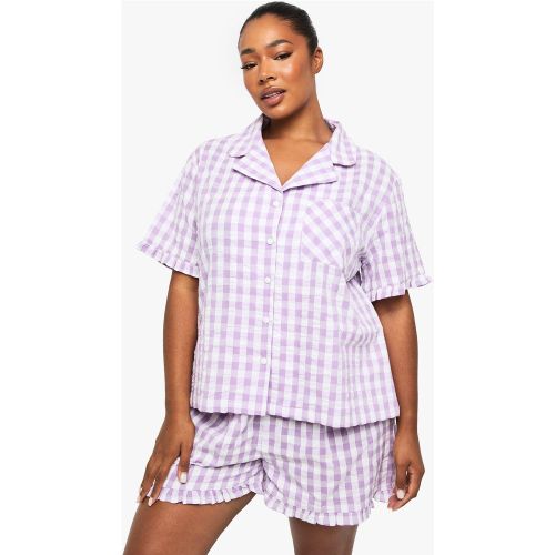 Grande Taille - Ensemble De Pyjama À Volants Avec Chemise Et Pantalon - 44 - boohoo - Modalova