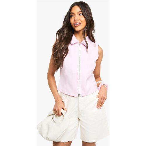 Gilet De Costume Zippé Sans Manches - 36 - boohoo - Modalova
