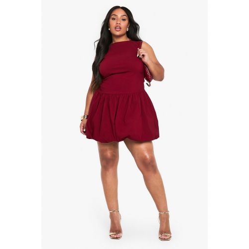 Grande Taille - Robe Courte Froncée - 44 - boohoo - Modalova