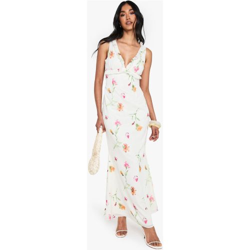 Robe Nuisette Fleurie En Mousseline De Soie - 36 - boohoo - Modalova