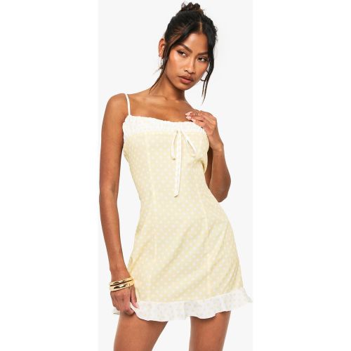 Robe Courte À Pois Contrastants - 36 - boohoo - Modalova