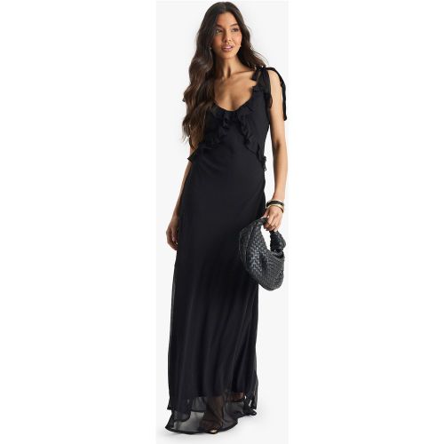 Robe Longue En Mousseline De Soie À Volants - 36 - boohoo - Modalova