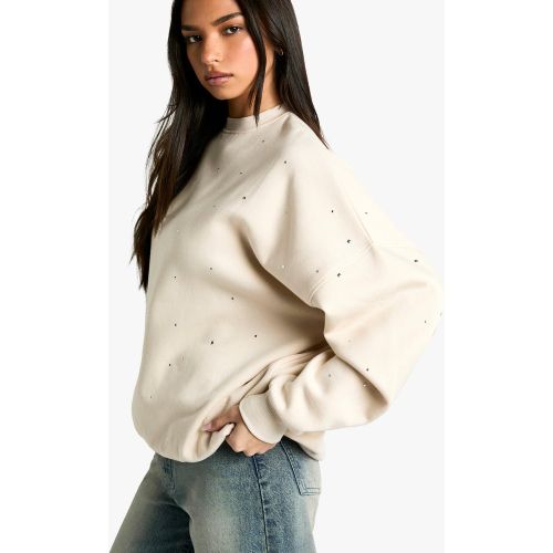 Sweat Oversize Strassé - S - boohoo - Modalova