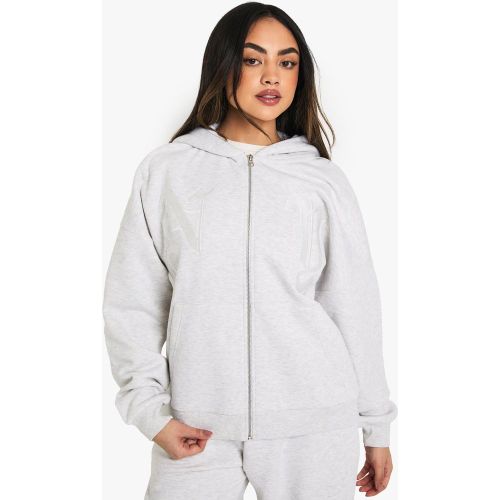 Sweat À Capuche Oversize Zippé À Broderie Ny - S - boohoo - Modalova