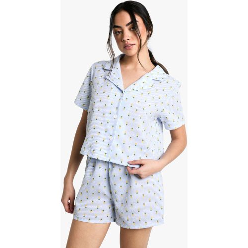 Ensemble De Pyjama À Rayures Avec Chemise Et Short - 34 - boohoo - Modalova