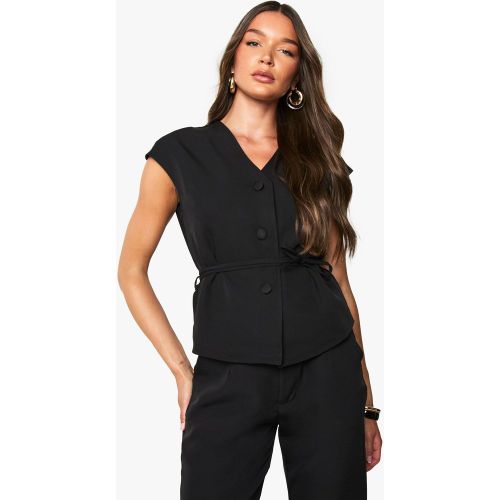 Gilet De Costume À Ceinture Et Manches Capées - 36 - boohoo - Modalova