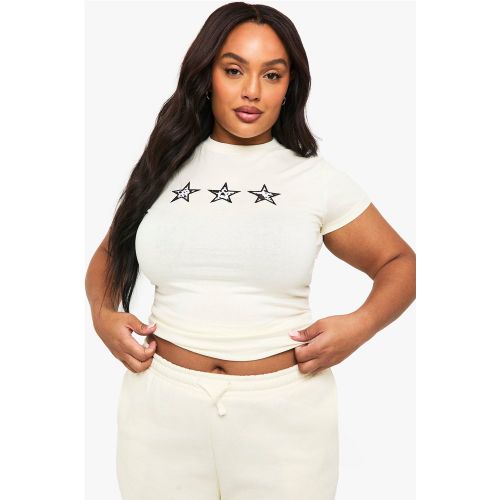 Grande Taille - Top À Imprimé Vache - Blanc Écru - 52, Blanc Écru - boohoo - Modalova