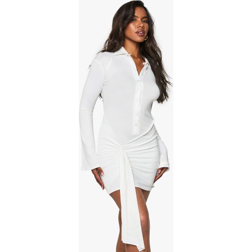 Robe Courte Boutonnée - Blanc Écru - 36, Blanc Écru - boohoo - Modalova