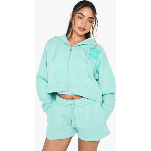 Sweat À Capuche Zippé En Tissu Éponge - S - boohoo - Modalova