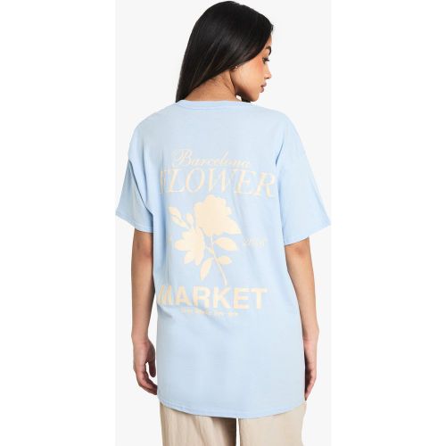 T-Shirt Oversize Fleuri À Slogan Barcelona - S - boohoo - Modalova