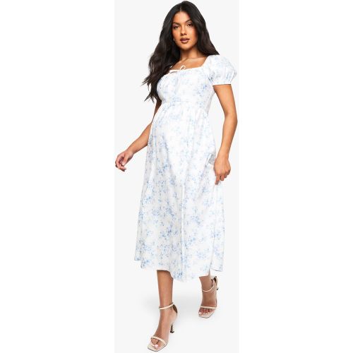 Maternité - Robe De Grossesse À Manches Bouffantes Et Imprimé Porcelaine - 36 - boohoo - Modalova