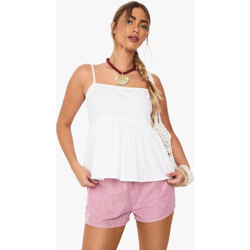 Caraco Péplum En Coton - 34 - boohoo - Modalova