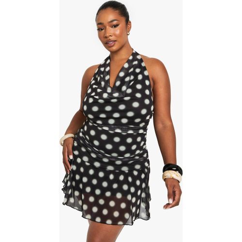 Grande Taille - Robe Courte En Mesh À Pois - 44 - boohoo - Modalova