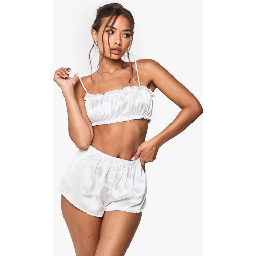 Short De Pyjama Satiné À Volants - 36 - boohoo - Modalova