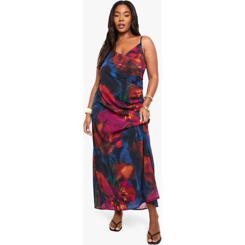 Grande Taille - Robe Portefeuille Imprimée - 44 - boohoo - Modalova
