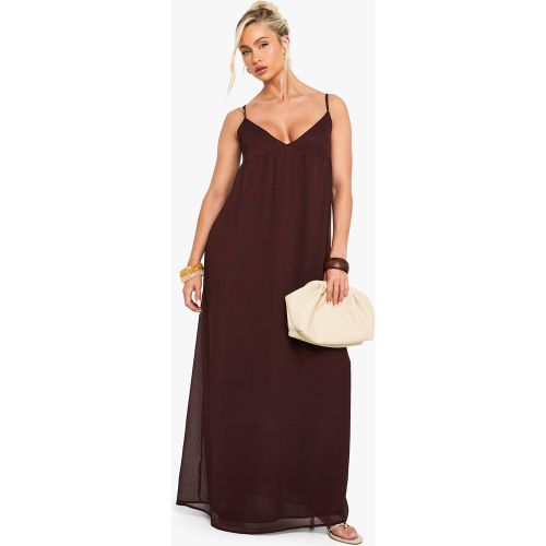 Robe Longue En Mousseline De Soie À Bretelles - 36 - boohoo - Modalova