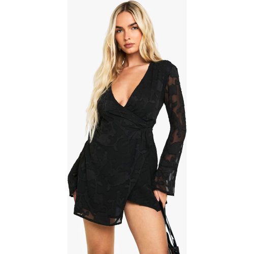 Robe Portefeuille Fleurie - 36 - boohoo - Modalova