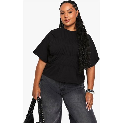 Grande Taille - T-Shirt À Empiècements Froncés En Jersey - 44 - boohoo - Modalova