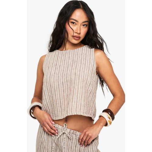 Crop Top Rayé - 34 - boohoo - Modalova